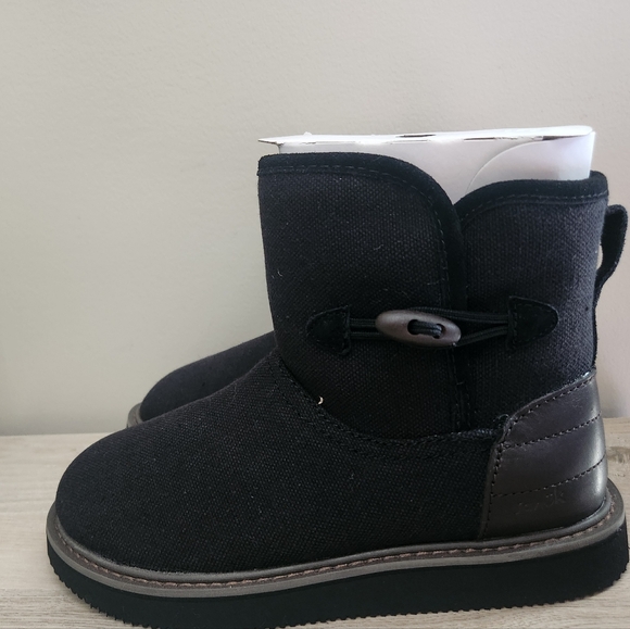 Sanuk Sugar Mat Comfort Black Ankle Boots Textile Upper - Picture 1 of 10